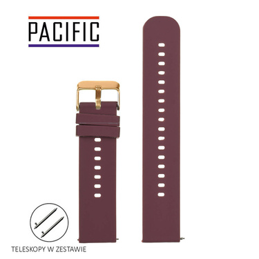 PASEK U27 - 18/RG - FIOLETOWY / RÓŻOWE ZŁOTO - 20mm