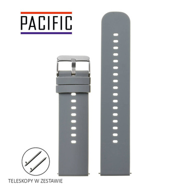 PASEK U27 - 7/SL - CIEMNY SZARY / SREBRNY  - 18mm