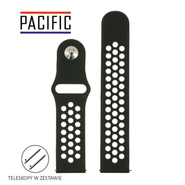 PASEK U11 - 1.22 - CZARNY / BIAŁY - 22MM