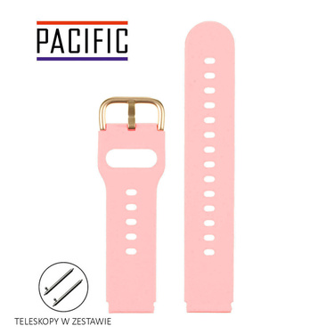 PASEK U01 - 14/G - CIEMNY RÓŻOWY / ZŁOTY - 22MM