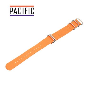 PASEK PARCIANY N01 - 12/S - POMARAŃCZOWY / SREBRNY - 22MM