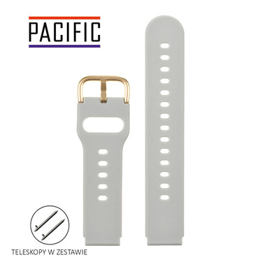 PASEK U01 - 32/G - JASNY SZARY / ZŁOTY - 22MM