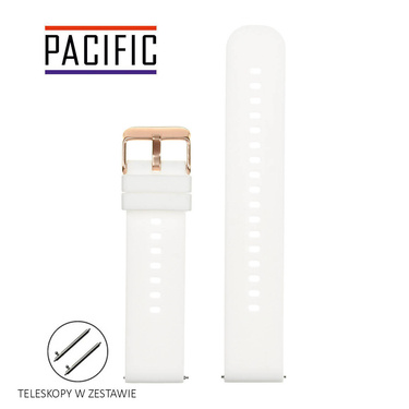 PASEK U27 - 22/RG - BIAŁY / RÓŻOWE ZŁOTO - 20mm