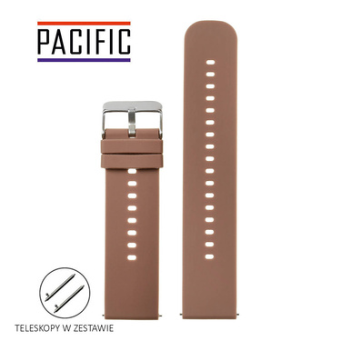 PASEK U27 - 2/SL - CIEMNY BRĄZ / SREBRNY - 20mm