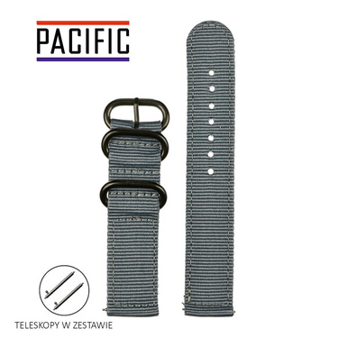 PASEK N02 - 7/B - SZARY / CZARNY - 24MM