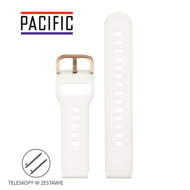 PASEK U01 - 22/RG - BIAŁY / RÓŻOWY ZŁOTY - 20MM