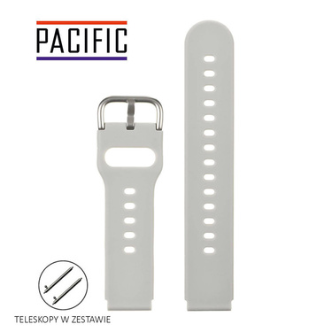 PASEK U01 - 32/S - JASNY SZARY / SREBRNY - 20MM