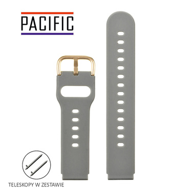 PASEK U01 - 7/G - CIEMNY SZARY / ZŁOTY - 22MM