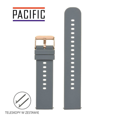 PASEK U27 - 7/RG - CIEMNY SZARY / RÓŻOWE ZŁOT - 22mm
