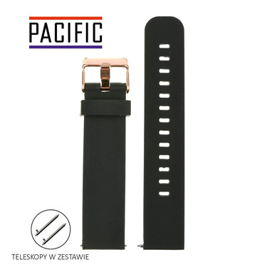 PASEK U15 - 1/RG - CZARNY / RÓŻOWY ZŁOTY - 20MM