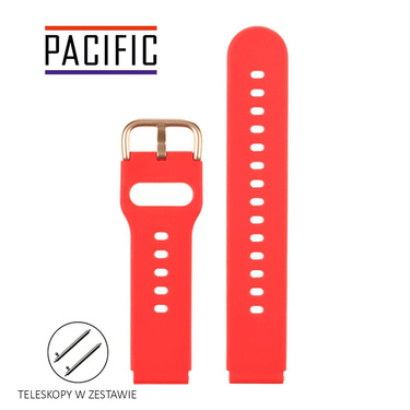 PASEK U01 - 6/RG - CZERWONY / RÓŻOWY ZŁOTY - 20MM