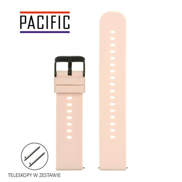 PASEK U27 - 13/BL - JASNY RÓŻ / CZARNY - 22mm