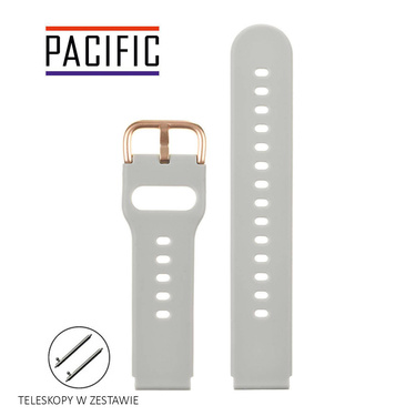 PASEK U01 - 32/RG - JASNY SZARY / RÓŻOWY ZŁOTY - 18MM