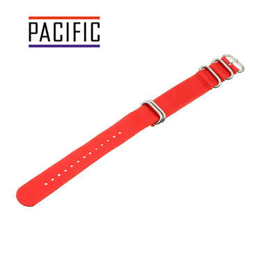 PASEK PARCIANY N01 - 6/S - CZERWONY / SREBRNY - 20MM