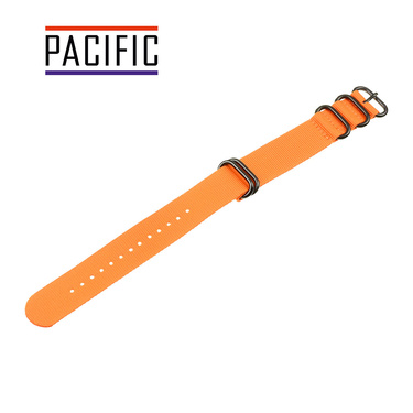 PASEK PARCIANY N01 - 12/B - POMARAŃCZOWY / CZARNY - 20MM