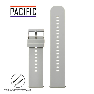 PASEK U27 - 32/SL - JASNY SZARY / SREBRNY - 22mm