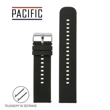 PASEK U27 - 1/SL - CZARNY / SREBRNY - 18mm