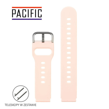 PASEK U01 - 13/S - JASNY RÓŻOWY / SREBRNY - 18MM