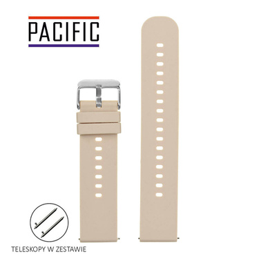 PASEK U27 - 17/SL - BEŻOWY / SREBRNY - 20mm