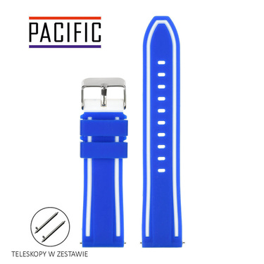 PASEK U14 - 16.22 - NIEBIESKI / BIAŁY - 22MM