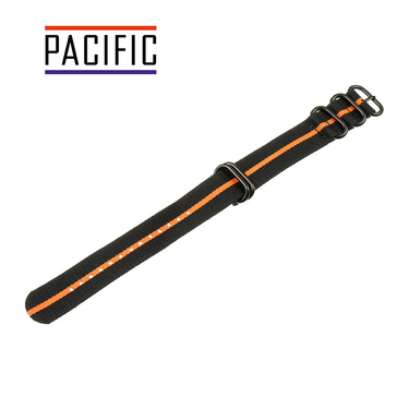 PASEK PARCIANY N01 - N98/B - WIELOKOLOROWY / CZARNY - 20MM