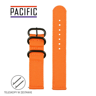 PASEK N02 - 12/B - POMARAŃCZOWY / CZARNY - 22MM