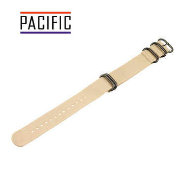 PASEK PARCIANY N01 - 17/B - BEŻOWY / CZARNY - 20MM