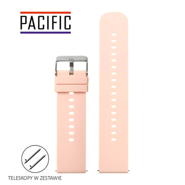 PASEK U27 - 14/SL - RÓŻOWY / SREBRNY - 20mm