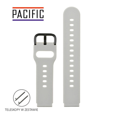 PASEK U01 - 32/B - JASNY SZARY / CZARNY - 22MM