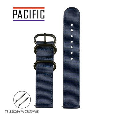 PASEK N02 - 5/B - GRANATOWY / CZARNY - 22MM