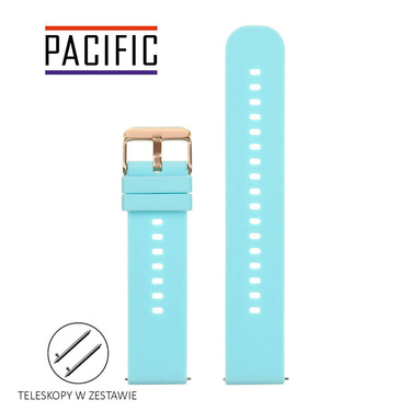 PASEK U27 - 19/RG - JASNY NIEBIESKI / RÓŻOWE ZŁOTO - 22mm