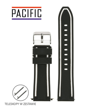 PASEK U14 - 1.22 - CZARNY / BIAŁY - 24MM