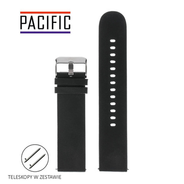 PASEK U03 - 1/SL - CZARNY / SREBRNY - 22mm
