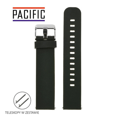 PASEK U15 - 1/S - CZARNY / SREBRNY - 24MM