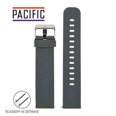 PASEK U15 - 7/S - CIEMNY SZARY / SREBRNY - 20MM