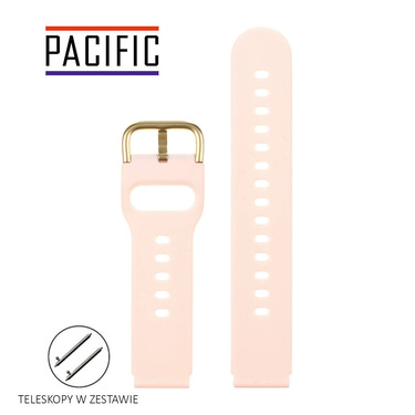 PASEK U01 - 13/G - JASNY RÓŻOWY / ZŁOTY - 20MM